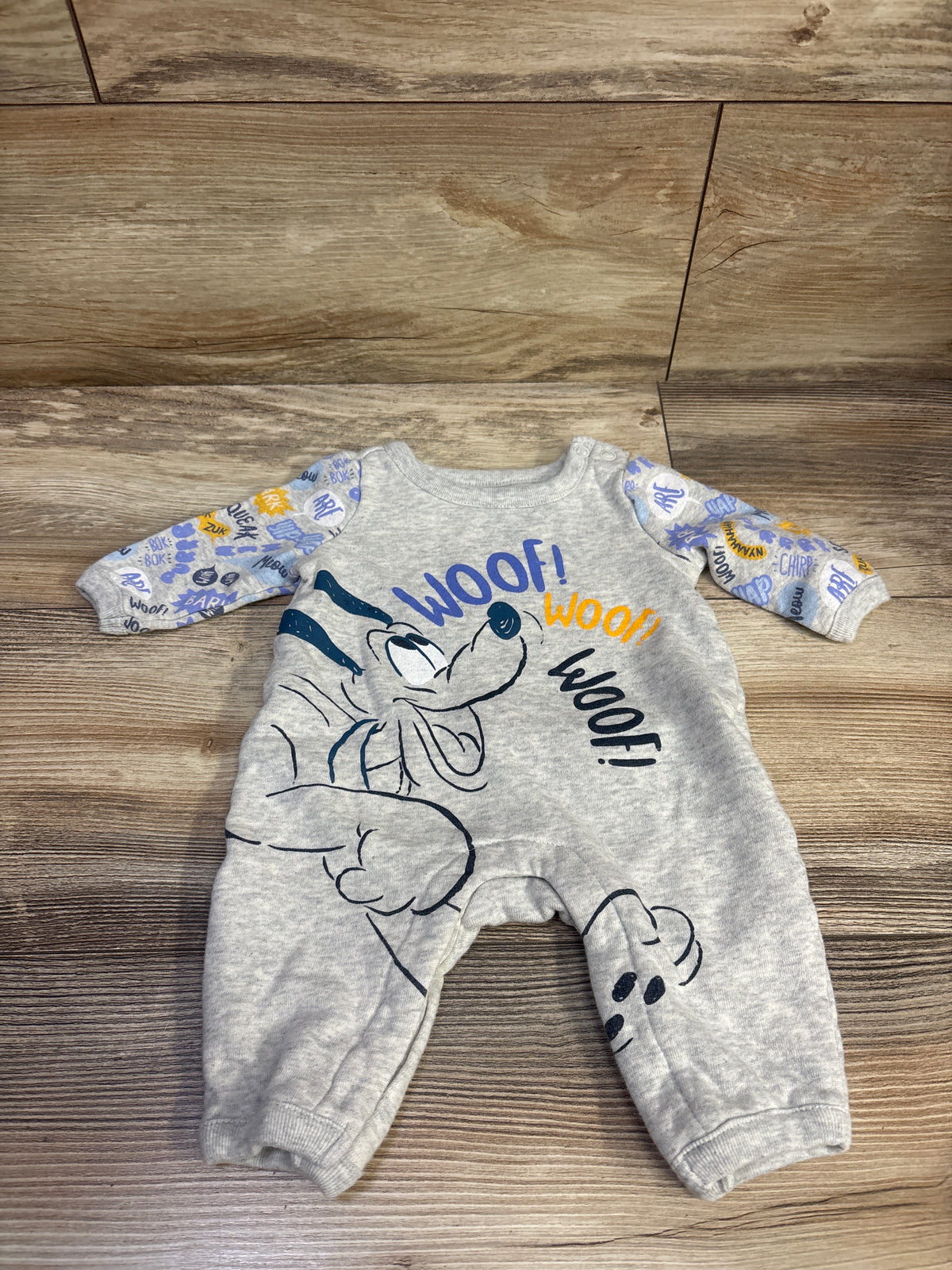 Disney Store Mickey Mouse Pluto Coverall Grey sz 0-3m
