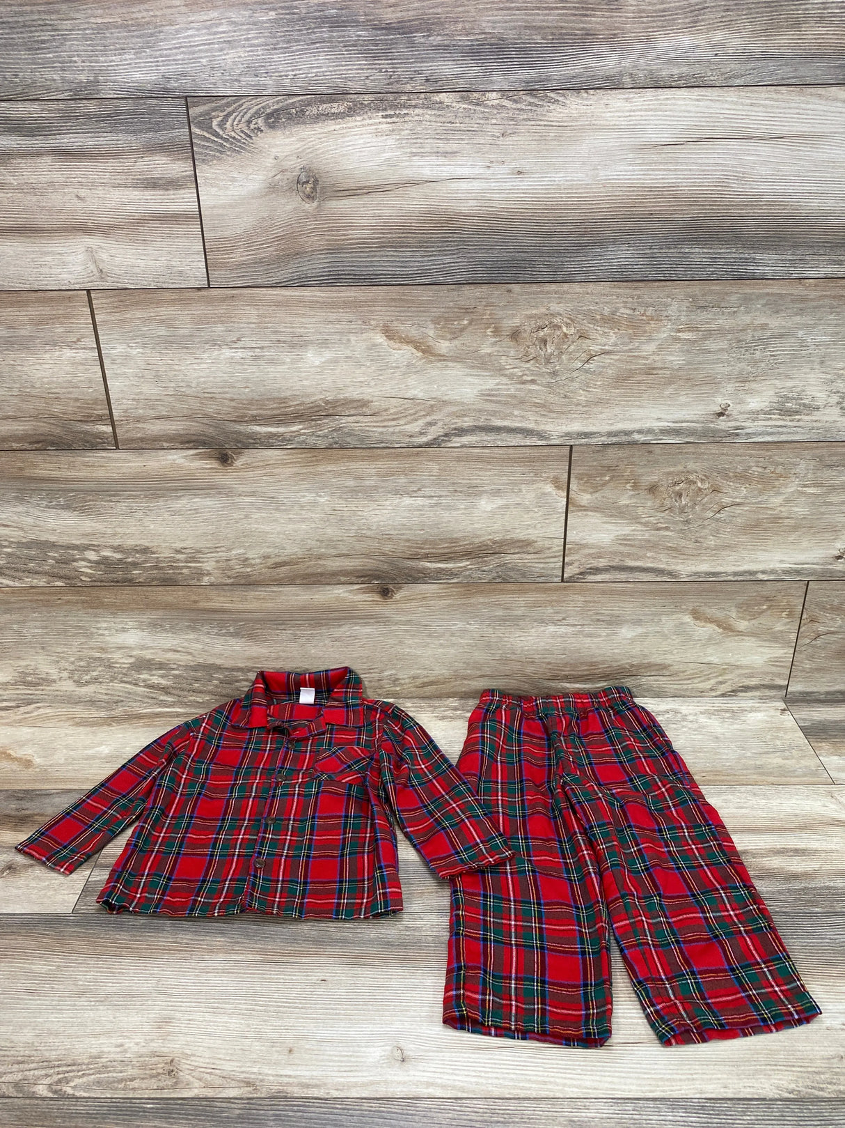 Old Navy Unisex Red Tartan Plaid Pajama Set sz 2T - Me n Mommy To Be