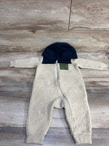 Old Navy Full Zip Sherpa Coverall Cream sz 6-12m