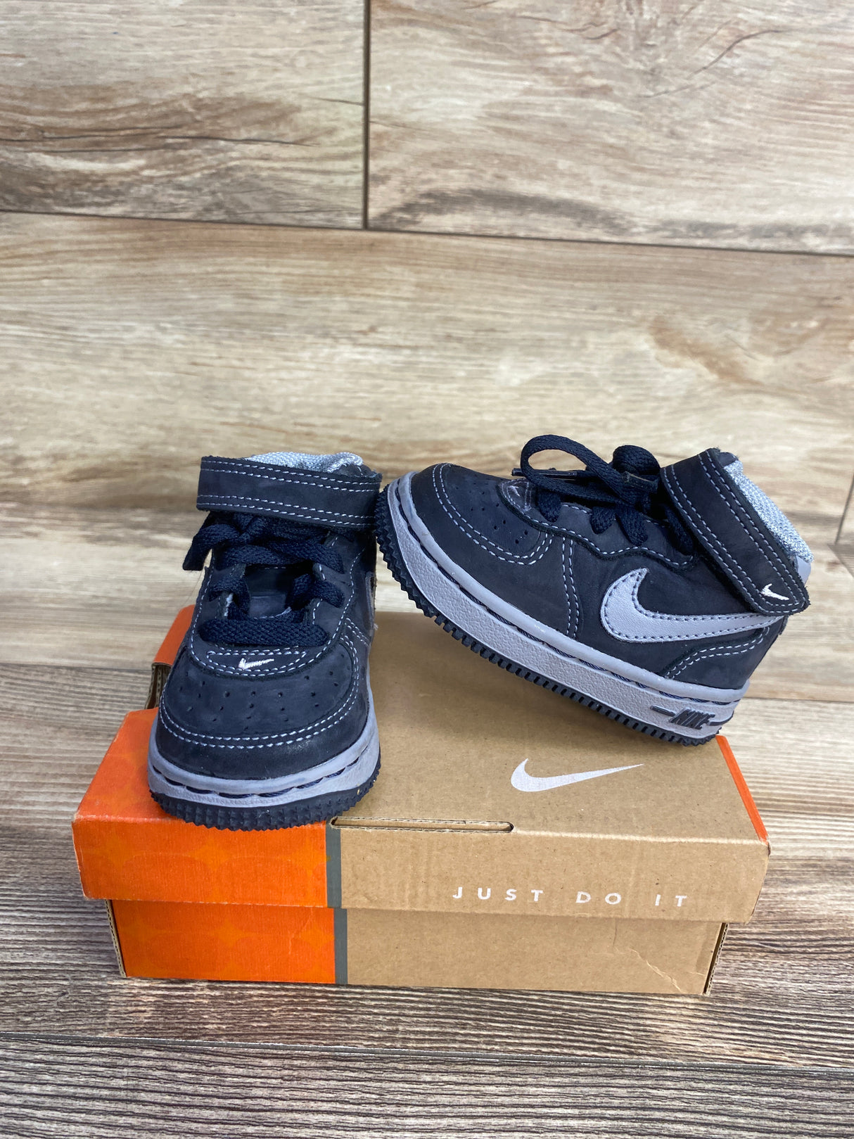 Nike Air Force 1 Mid TD 'Dark Obsidian/Stealth' Sneakers sz 3c