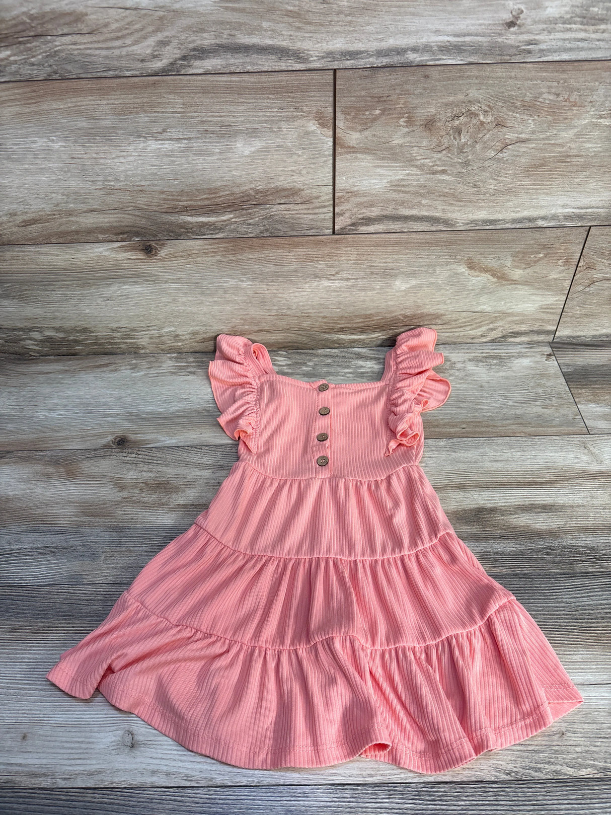 Btween Tiered Ribbed Sleeveless Dress Pink sz 4T