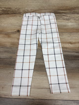 NEW Janie & Jack Plaid Button Cuff Ponte Pants White sz 3T