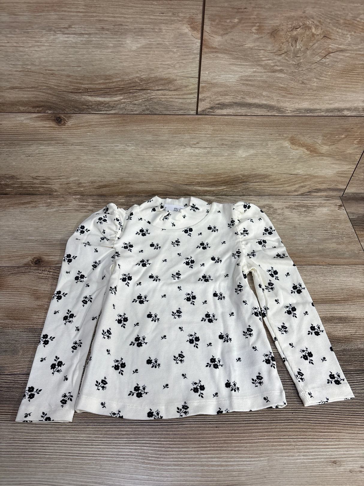 NEW Baby Gap Floral Puff Sleeve Rib Shirt Ivory sz 4T