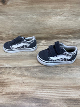 NEW Vans Toddler Old Skool V Leopard Shoe Asphalt Grey Sz 5c