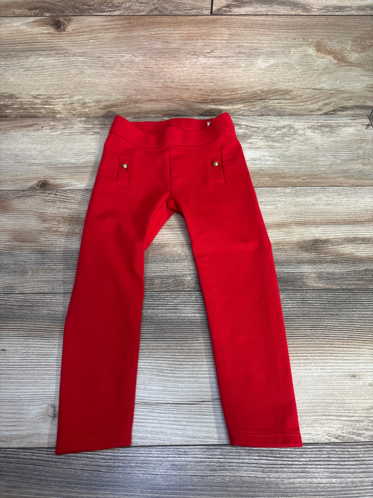 Janie & Jack Bradbury Red Button Ponte Pants sz 3T