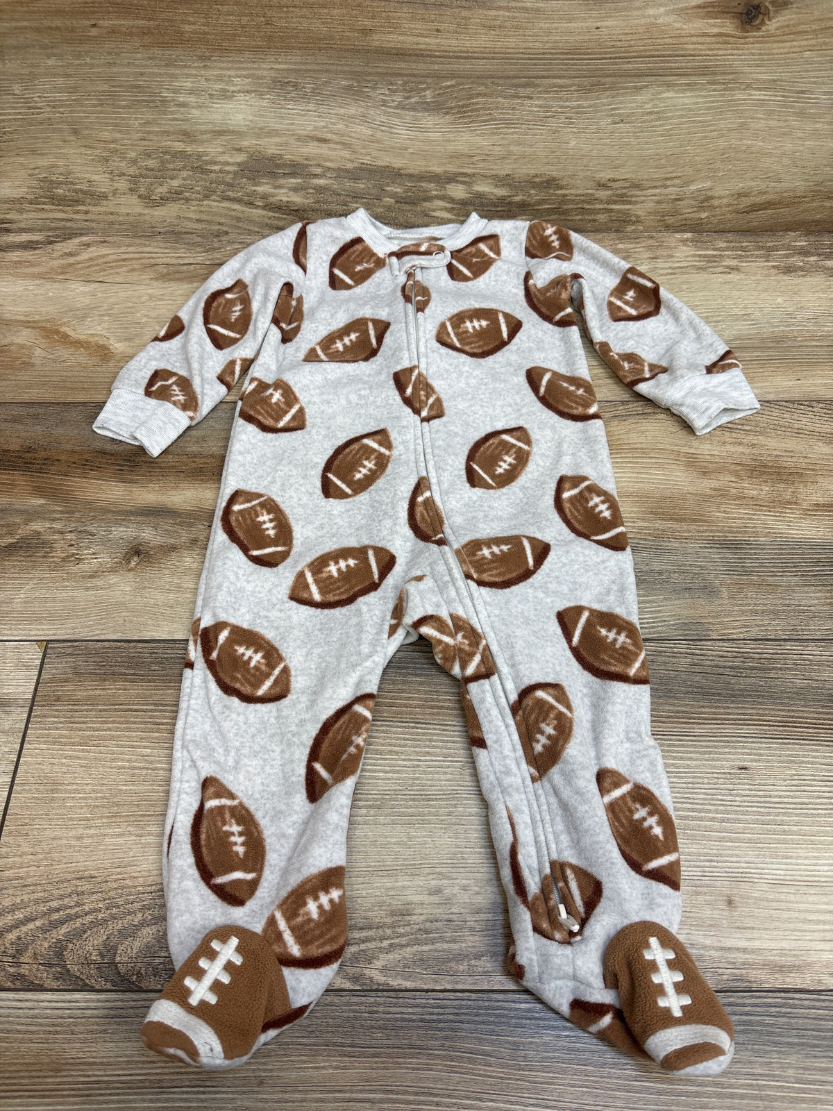 Child Of Mine Football Blanket Sleeper Grey sz 6-9m
