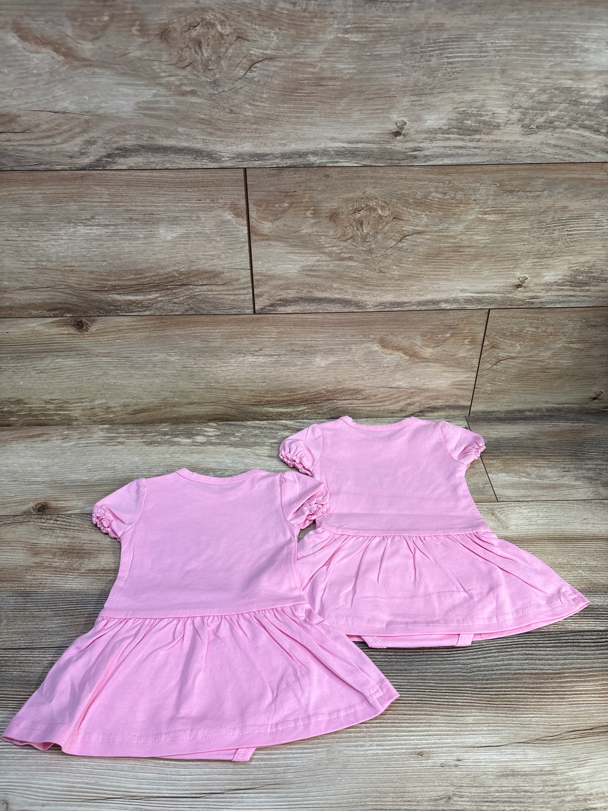 YSCULBUTOL 2pk Twin Double Trouble Donuts Bodysuit Dresses Pink sz 6m