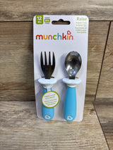 NEW Munchkin Raise Toddler Fork & Spoon Set 2pc, Blue