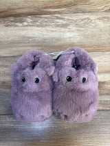 NEW Old Navy Faux-Fur Critter Slippers, Purple Hippo sz 7-8c