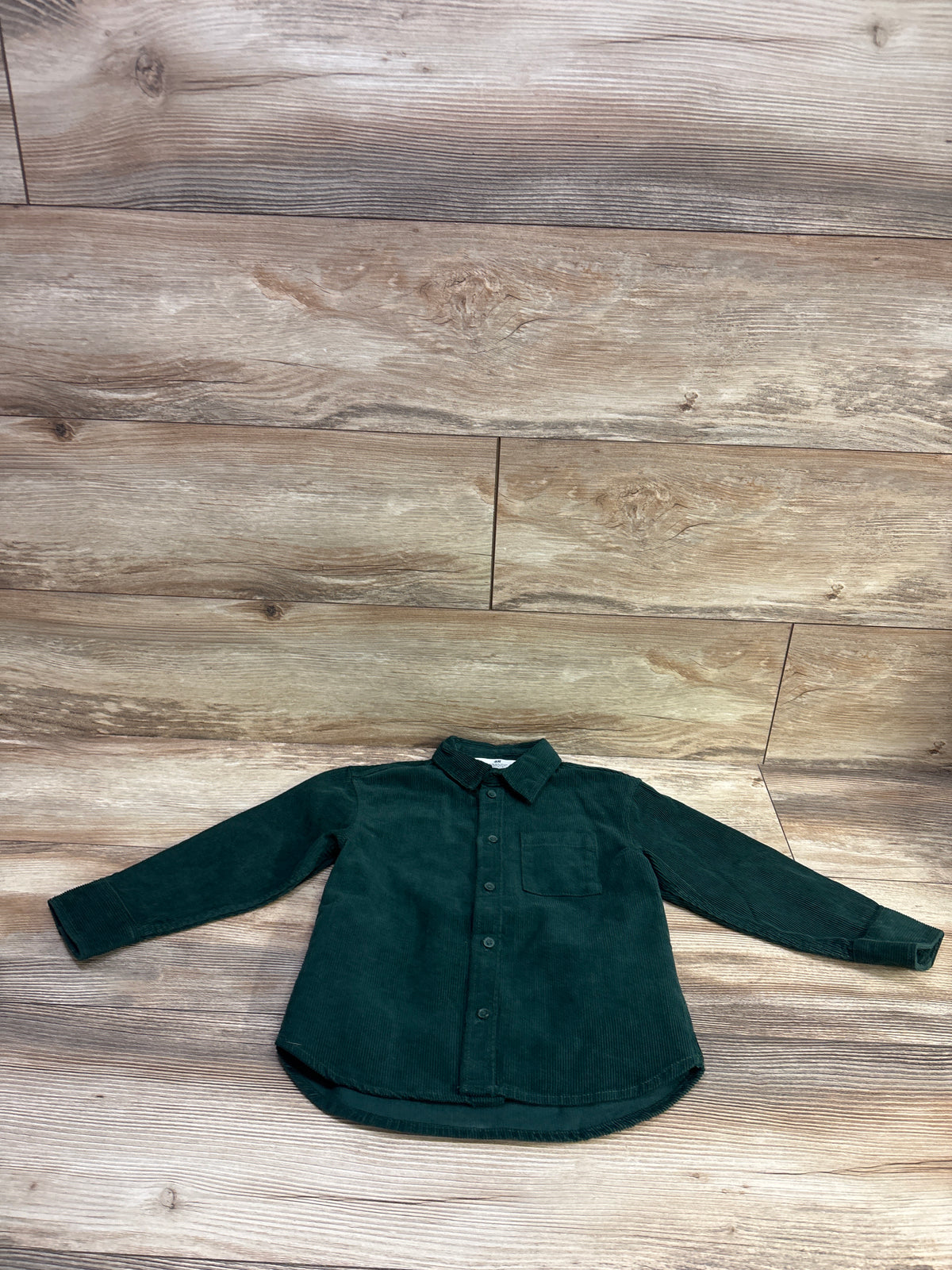 H&M Corduroy Button-Up Shirt Green sz 4T