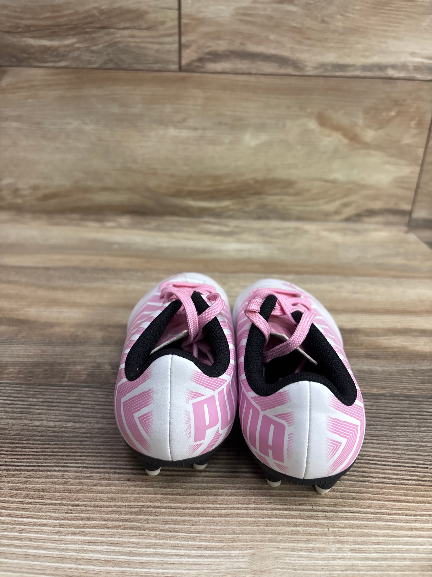 PUMA Tacto II FG Junior Soccer Cleats White/Pink sz 11c