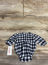 NEW Cat & Jack Buffalo Plaid Bubble Romper Black sz Newborn