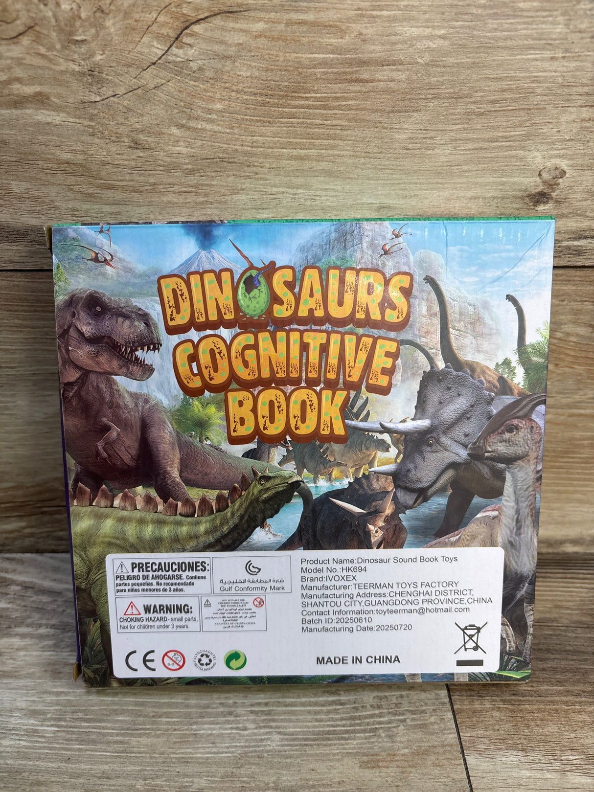 NEW Ivoxex Dinosaur Sound Book with 12 Dinosaur Figures
