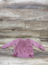 Tahari Faux-Fur Pullover Sweatshirt Pink sz 4T