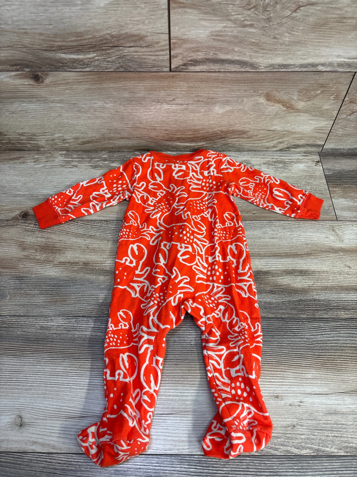 Carter's Crab Print Sleeper Orange sz 9m