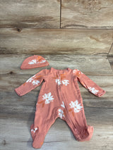 Carter's 2pc Floral Sleeper & Hat Pink sz Newborn - Me n Mommy To Be