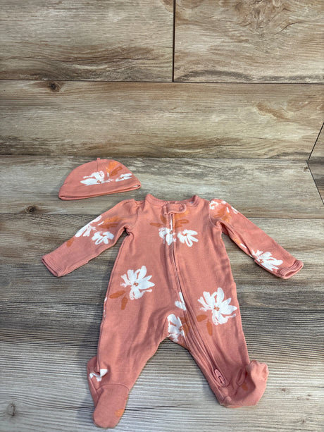 Carter's 2pc Floral Sleeper & Hat Pink sz Newborn - Me n Mommy To Be