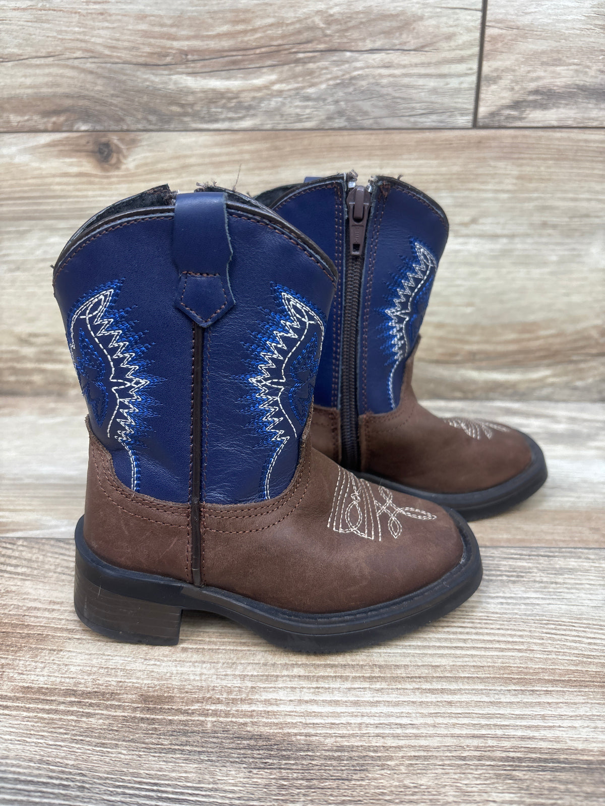 J.B. Dillon Two-Tone Western Cowboy Boots Blue sz 7.5c