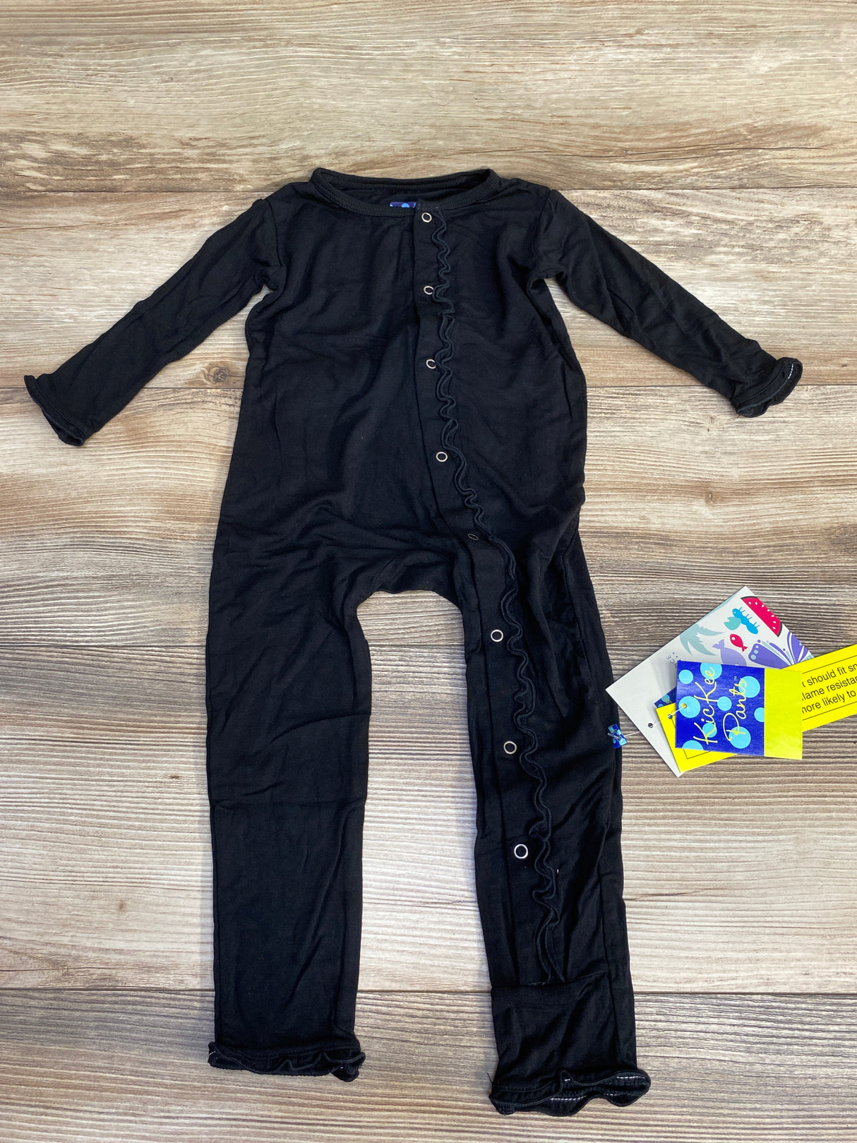 NEW KicKee Pants Muffin Ruffle Coverall Midnight sz 18-24m