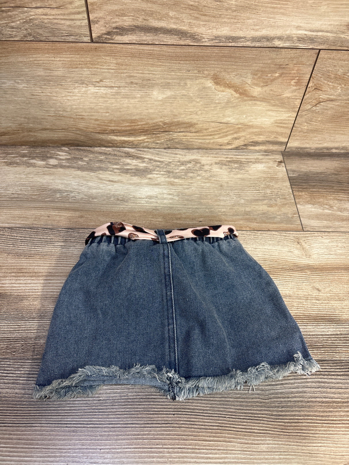 Shein Leopard Belted Denim Skirt Blue sz 9-12m