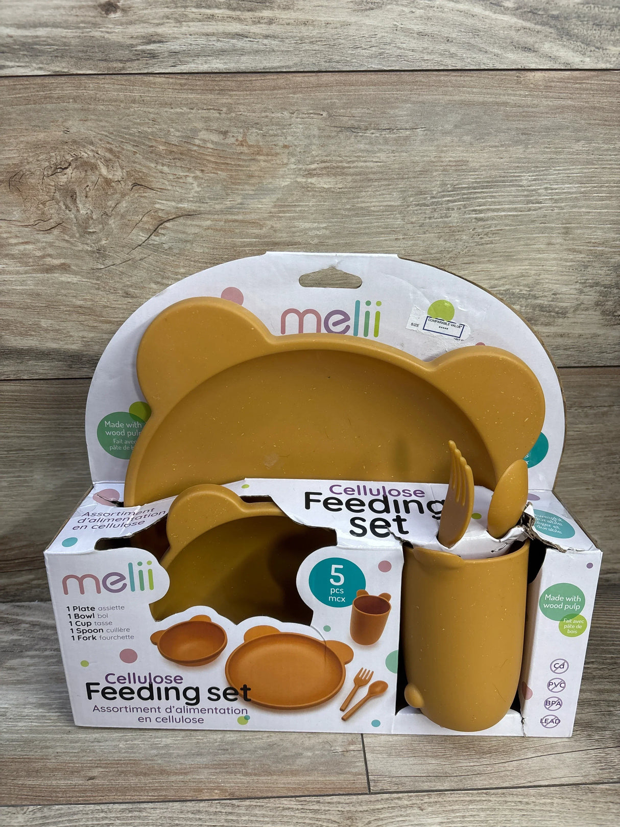 NEW Melii Cellulose 5pc Feeding Set - Bear