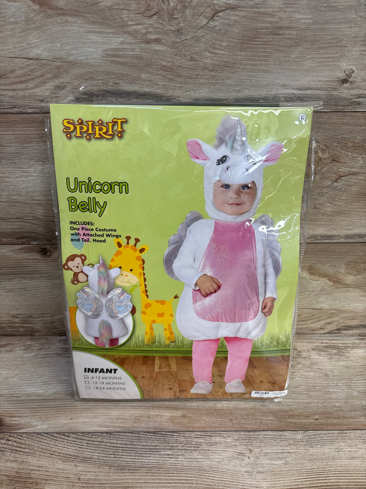 Spirit of Halloween Baby Unicorn Belly Costume sz 6-12m