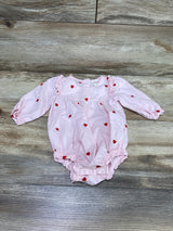 Cat & Jack Embroidered Hearts Romper Pink sz 3-6m