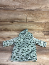 Plush Hooded Dinosaur Robe Green sz 0-9m