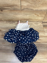 Koala Kids 2pc My First 4th of July Dress & Bloomers Set White sz 3-6m