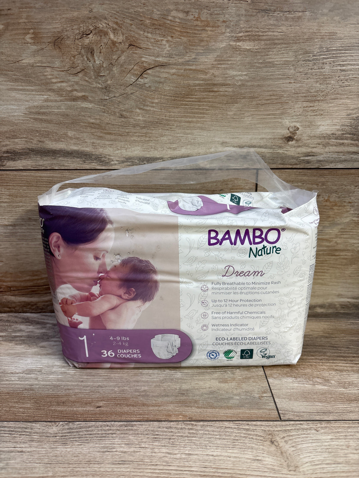 NEW Bambo Nature Dream Diapers Size 1 36ct.