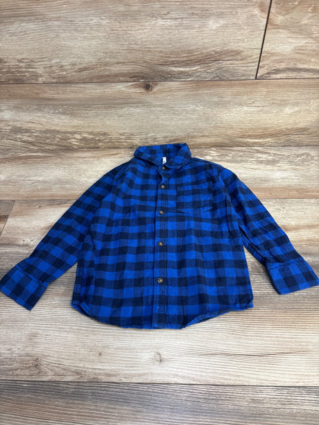 Carter's Plaid Flannel Button Up Shirt Blue sz 5T - Me n Mommy To Be