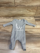 Hi I'm New Here Ribbed Coverall Grey sz 0-3m