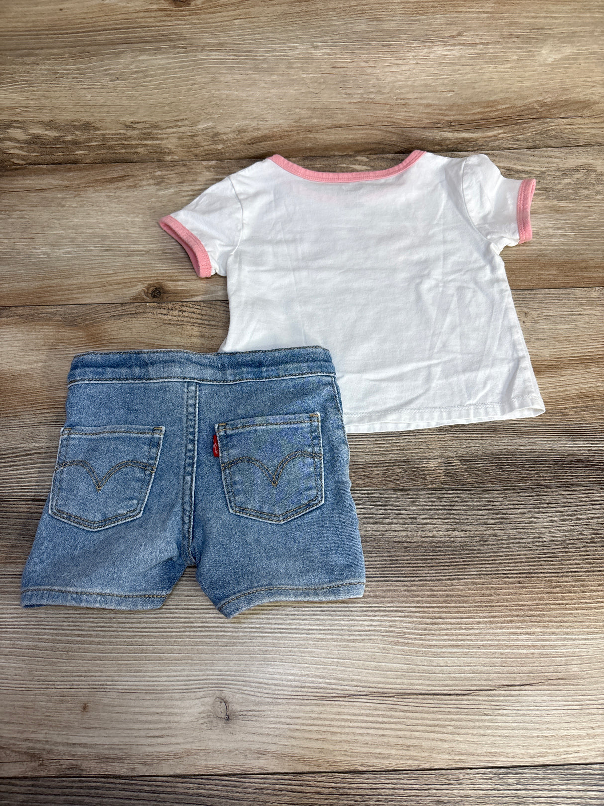 Levi's 2pc Shirt & Denim Shorts White sz 2T