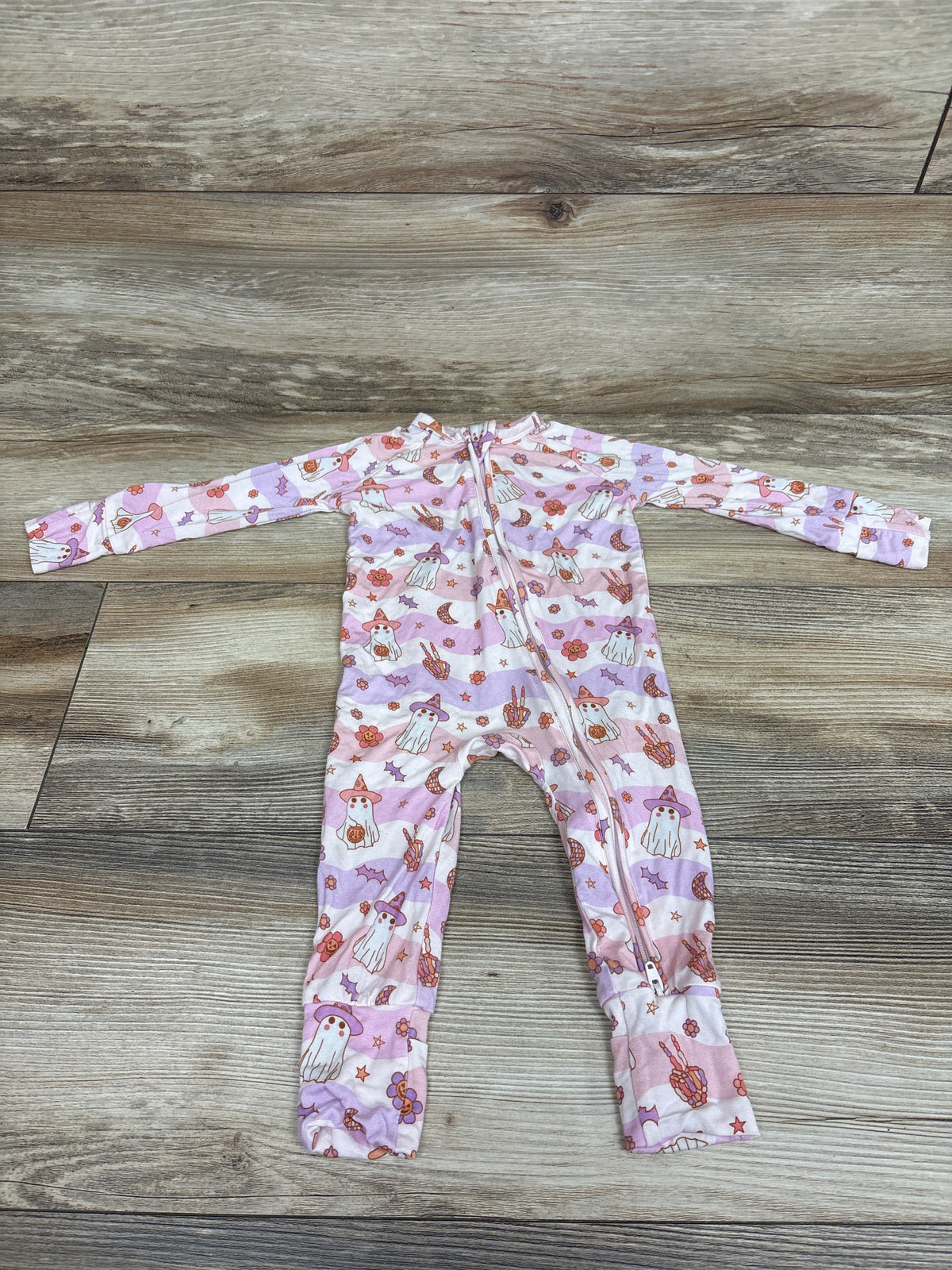 In My Jammers x Karrie Locher Halloween Print Bamboo Zipper Sleeper Pink sz 3-6m