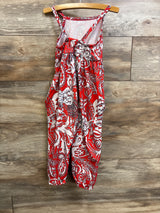 Generic Patterned Sleeveless Jumpsuit Red sz 3-4T
