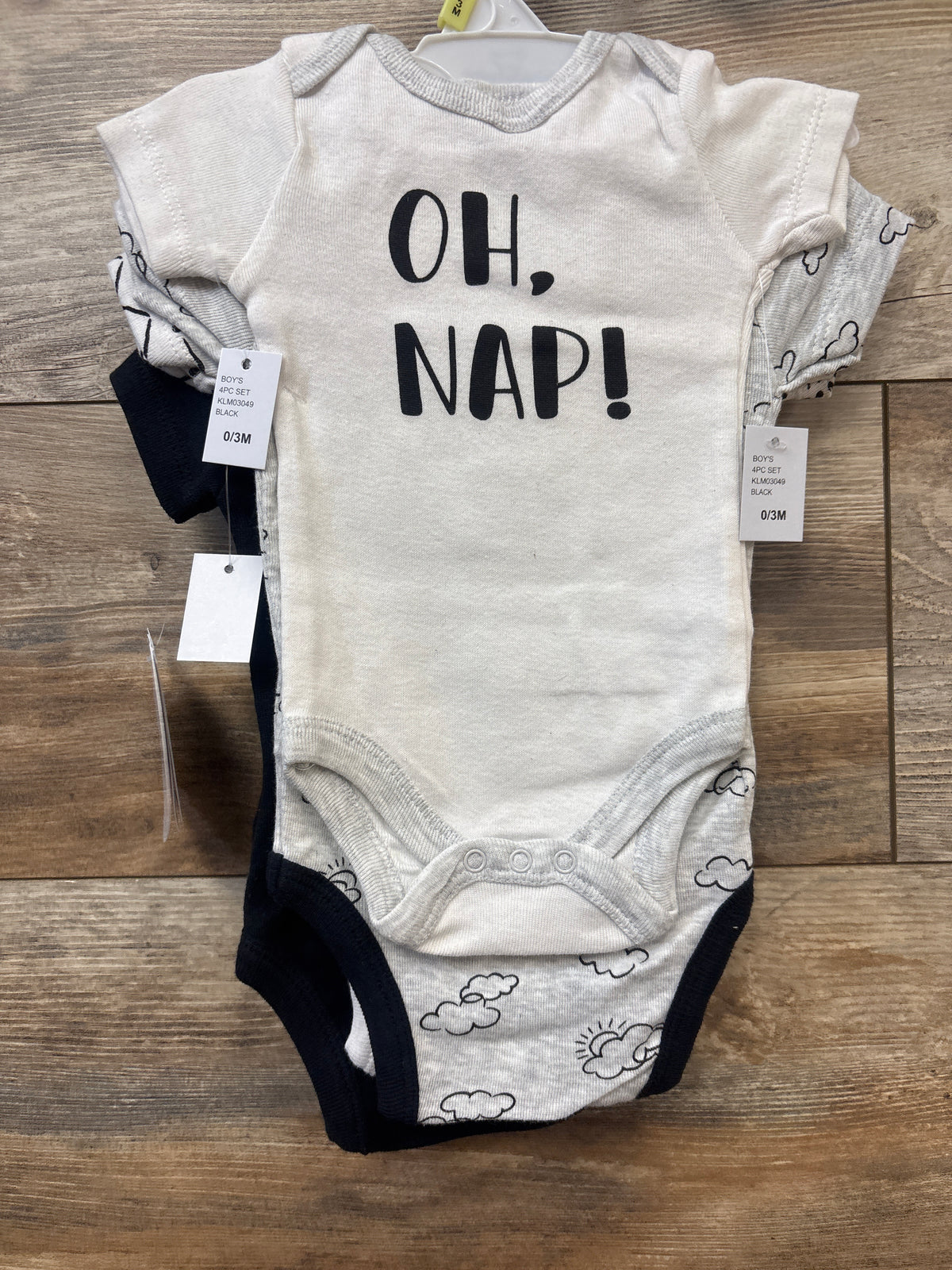 NEW Koala Baby 4pk Bodysuits Grey sz 0-3m
