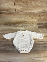 Zara Muslin Long Sleeve Bubble Romper White sz 0-3m