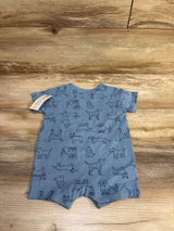 NEW Cat & Jack Dog Shortie Romper Blue sz 3-6m