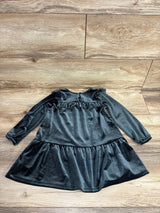 Cat & Jack Velvet Long Sleeve Dress Charcoal sz 3T