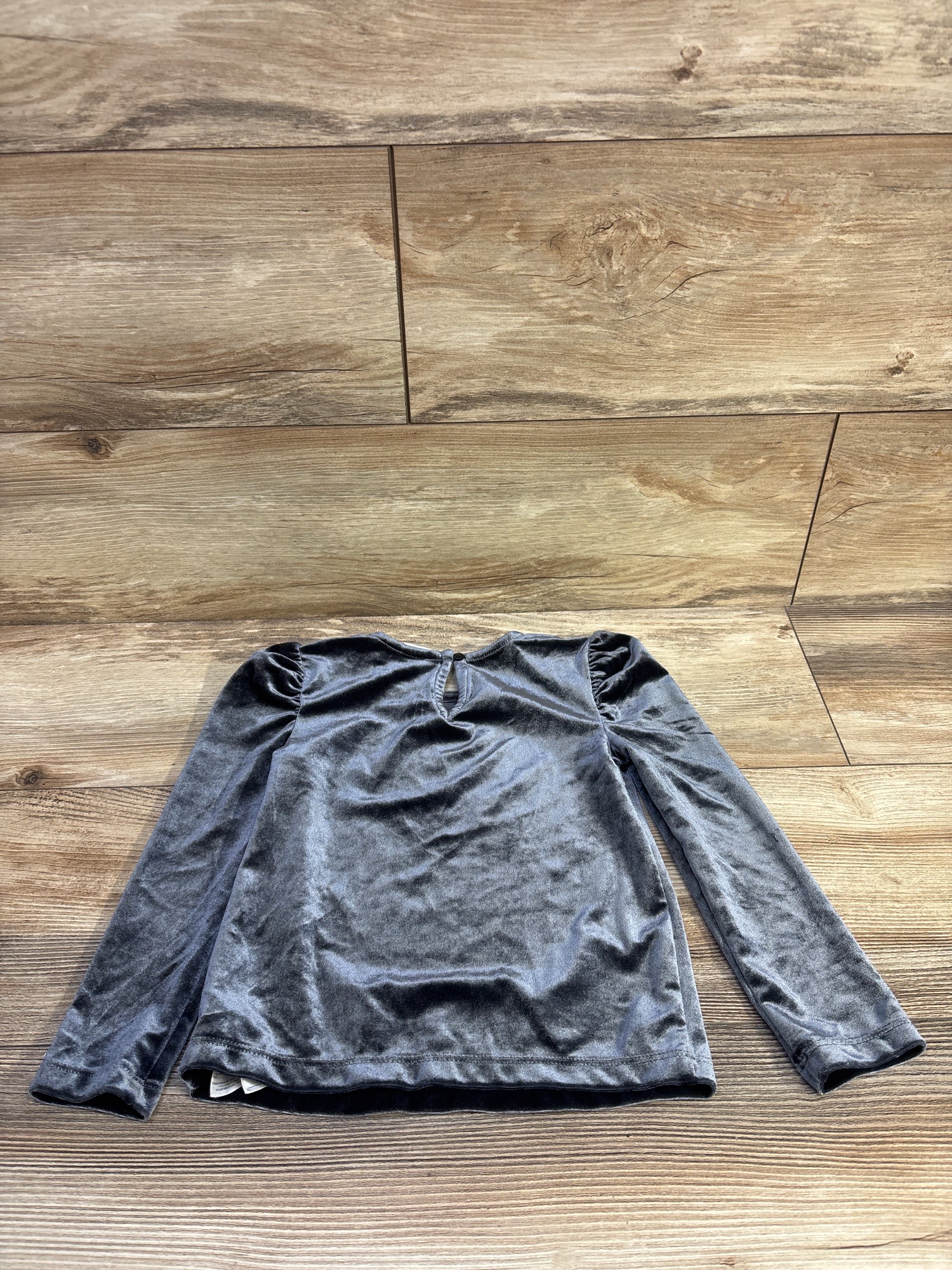 Baby Gap Velvet Long Puff Sleeve Shirt Grey sz 3T