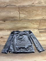Baby Gap Velvet Long Puff Sleeve Shirt Grey sz 3T