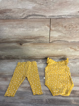 Kit + Pearl 2pc Ribbed Bodysuit & Pants Set Yellow sz 3-6m