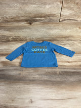 Okie Dokie Mom's Coffee Date Shirt Blue sz 9m