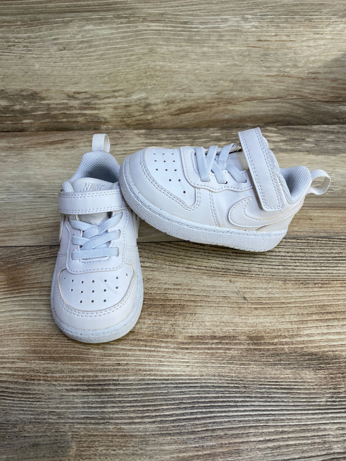 Nike Court Borough Low Recraft TD 'Triple White' Sneakers sz 6c
