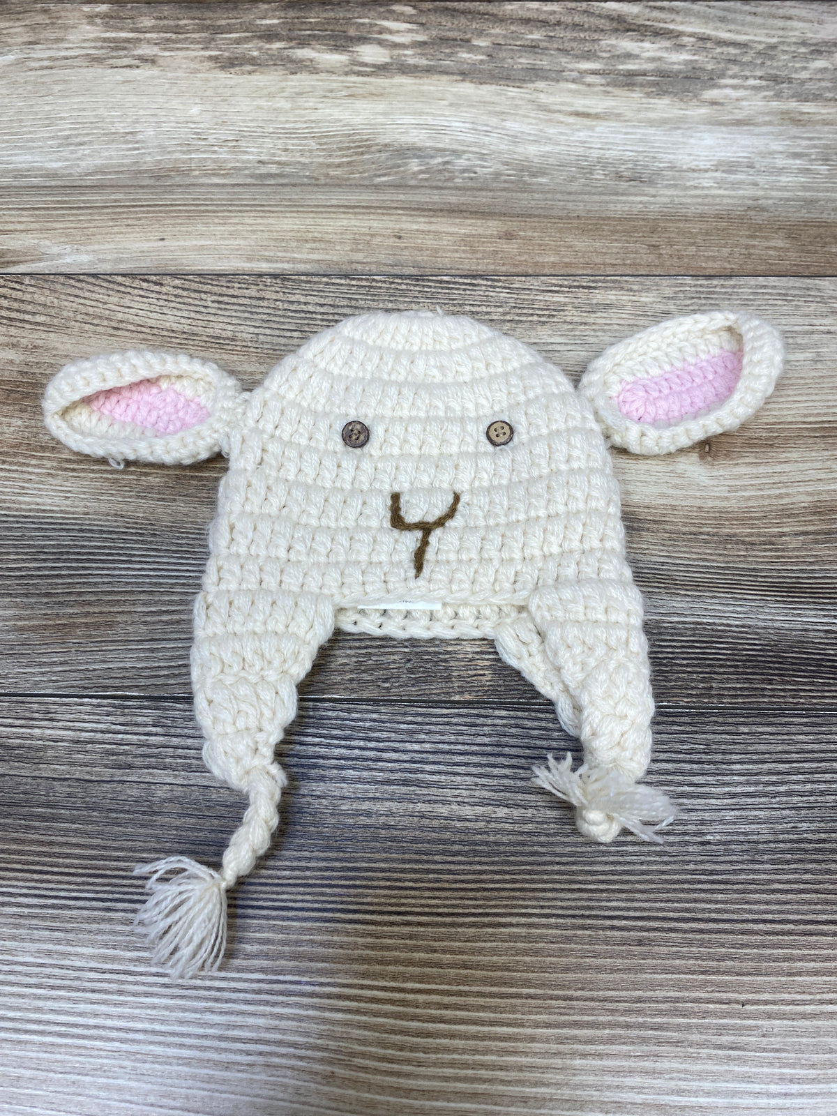 Mud Pie Little Lamp Crochet Hat Beige sz Newborn