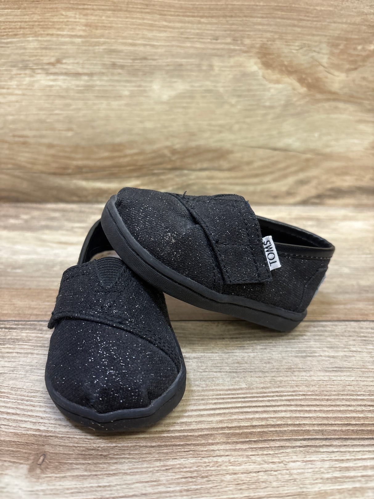 Toms Tiny Alpargata Shoes Black sz 4c