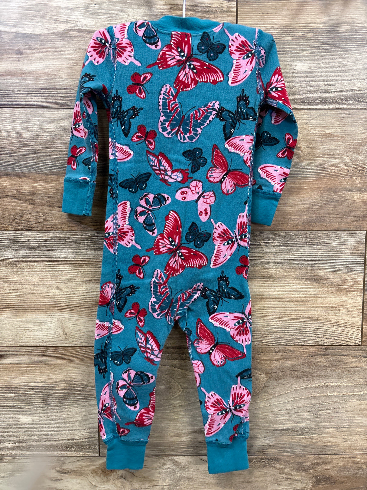 Hanna Andersson Butterfly Sleeper Teal sz 2T