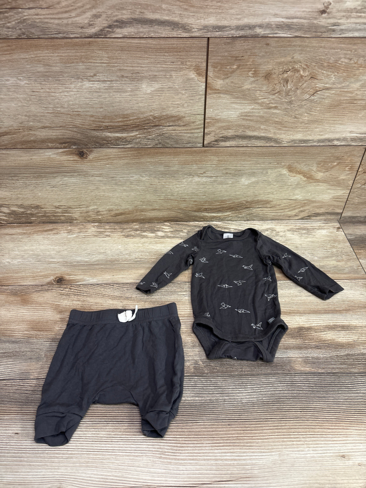 Modern Moments 2pc Viscose Bodysuit & Pants Set Grey sz Newborn