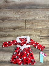 NEW Disney Junior Minnie Mouse Bath Robe Red sz 2/3T