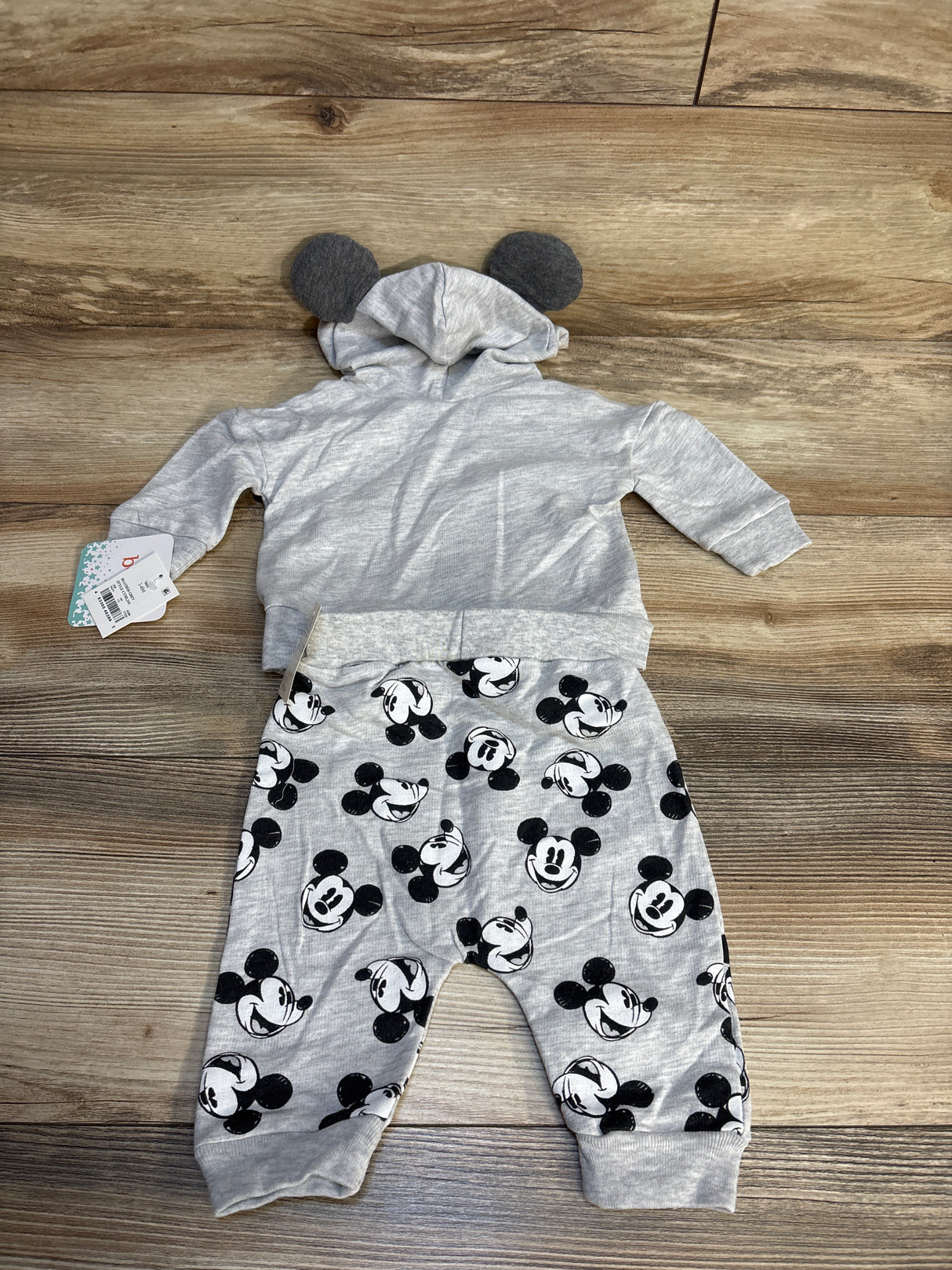 NEW Disney Baby Mickey Mouse Sweatshirt & Joggers 2pc Set Grey sz 3/6m